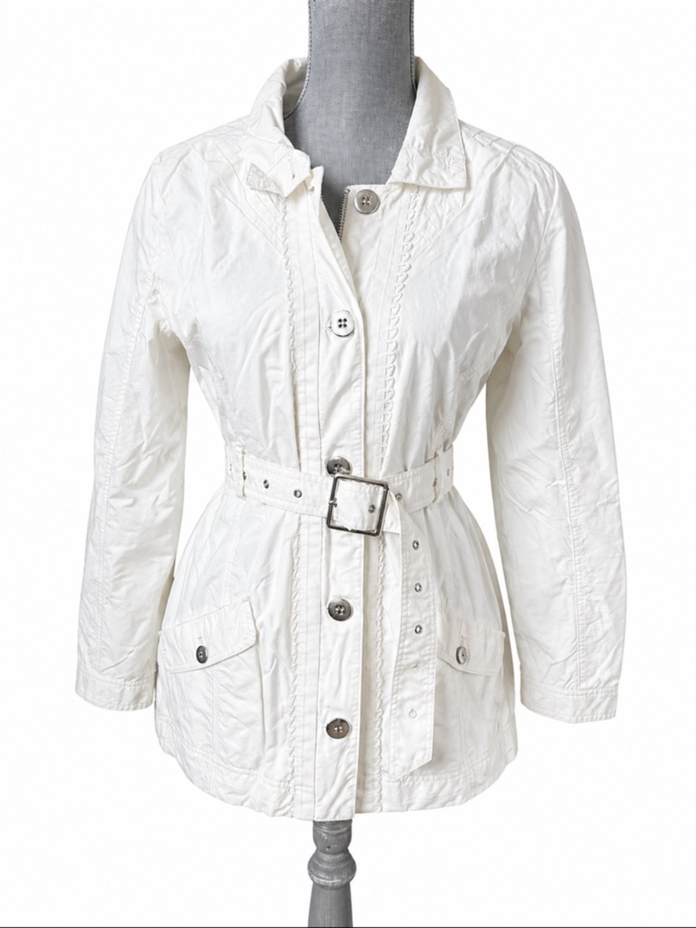 adidas by Stella McCartney White Belted Utility Jacket Large Like New